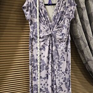 Seraphine Purple Floral Midi Maternity Dress